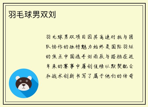 羽毛球男双刘